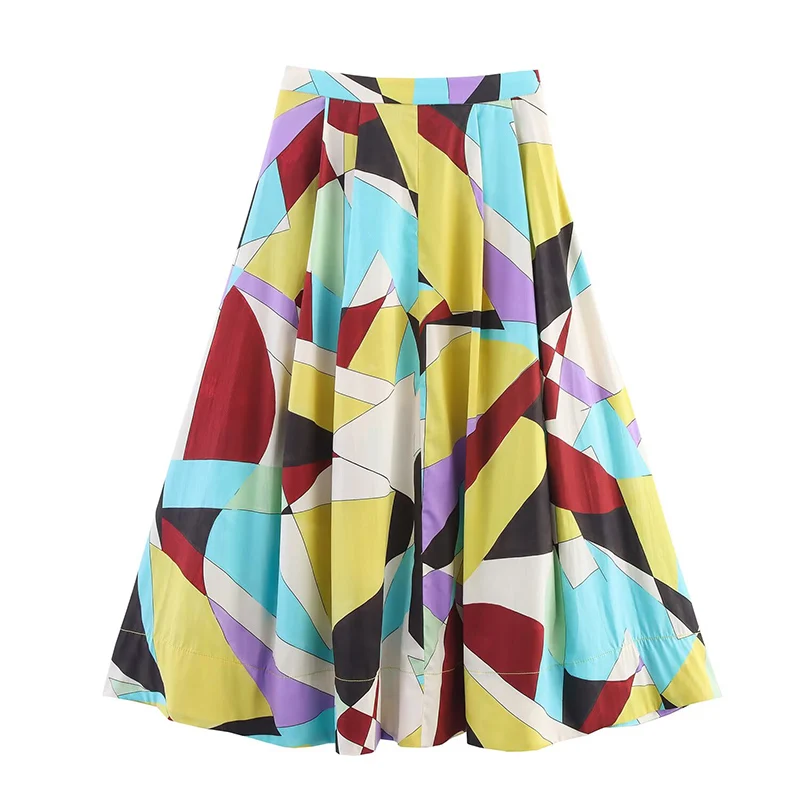 Zomerrokken Dames 2025, nieuwe mode, print, hoge taille rok, chique en elegante Joker Street damesvakantiereisrokken