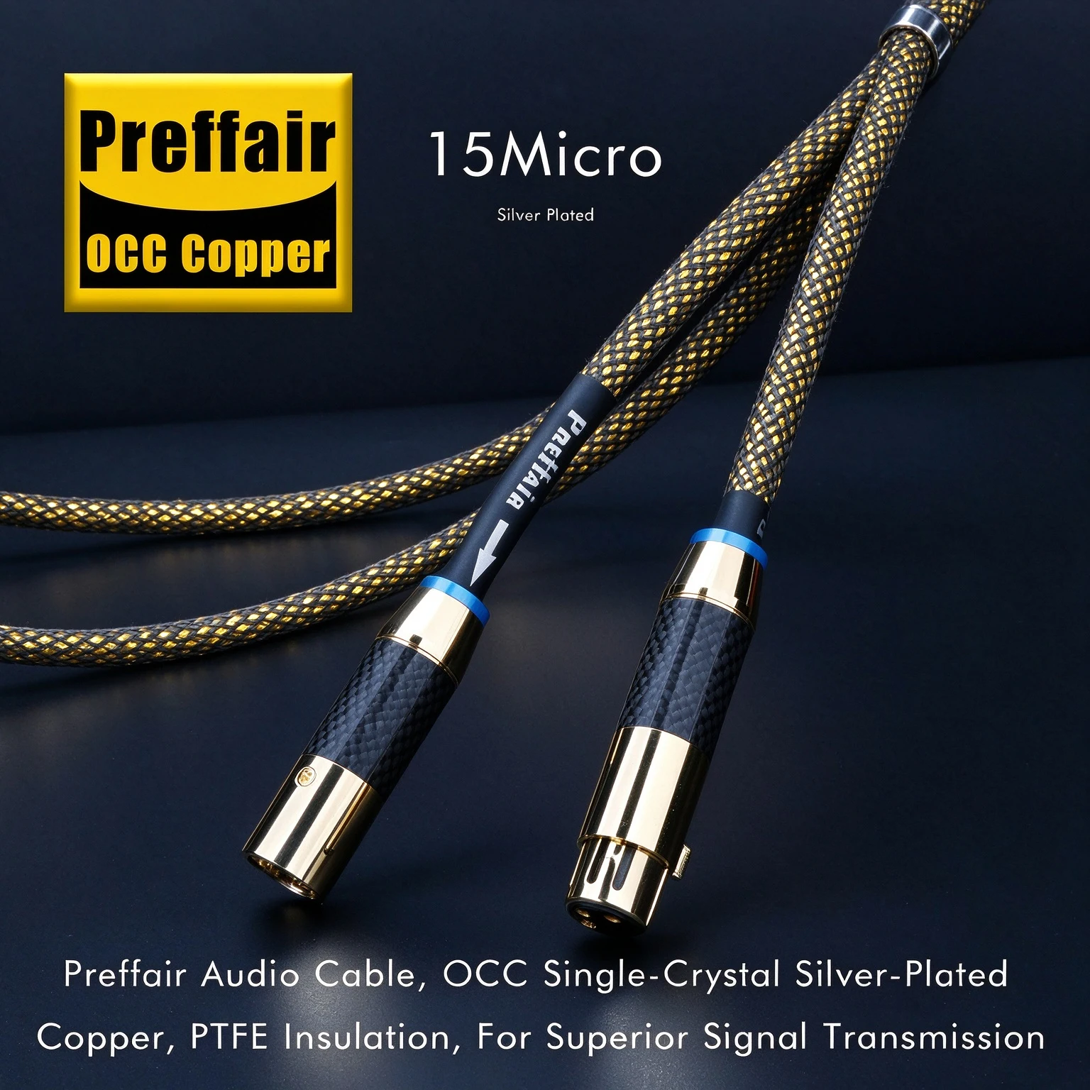 Hifi Audio 110ohm Coaxial XLR Digital Audio RCA Cable BNC Cable RCA to RCA XLR to XLR OCC Silver Plated Subwoofer Audio Cable