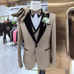 Terno de casamento combinando cores masculino, conjunto casual de anfitrião, 3 peças, 2024