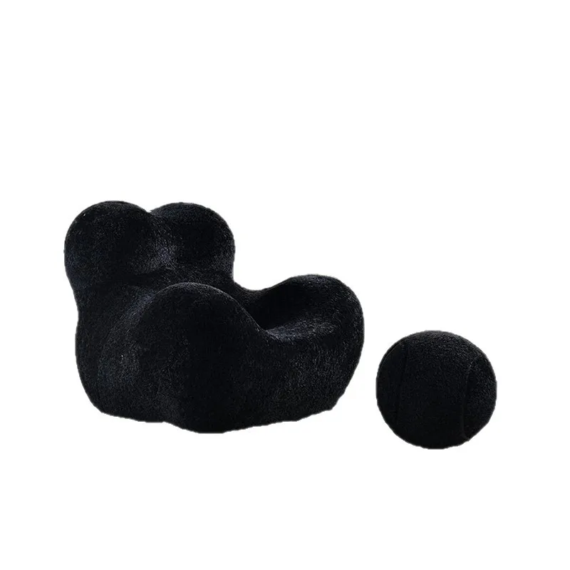 

Wool Roll Lazy Sofa Balcony Living Room Bedroom Cream Wind Sofa Chair Single Leisure Sofa