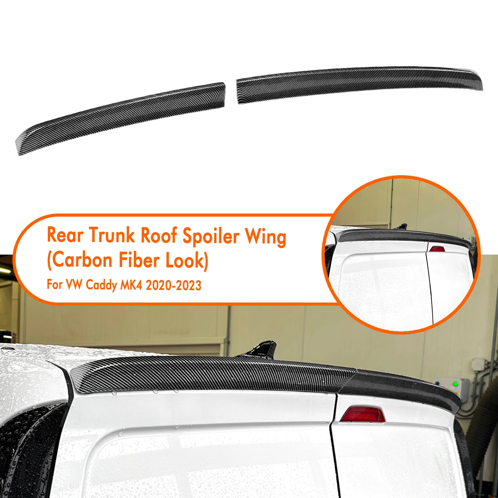 Rear Roof Wing Spoiler Lip Boot Decklid Trim For Volkswagen Caddy MK4 2020-2023