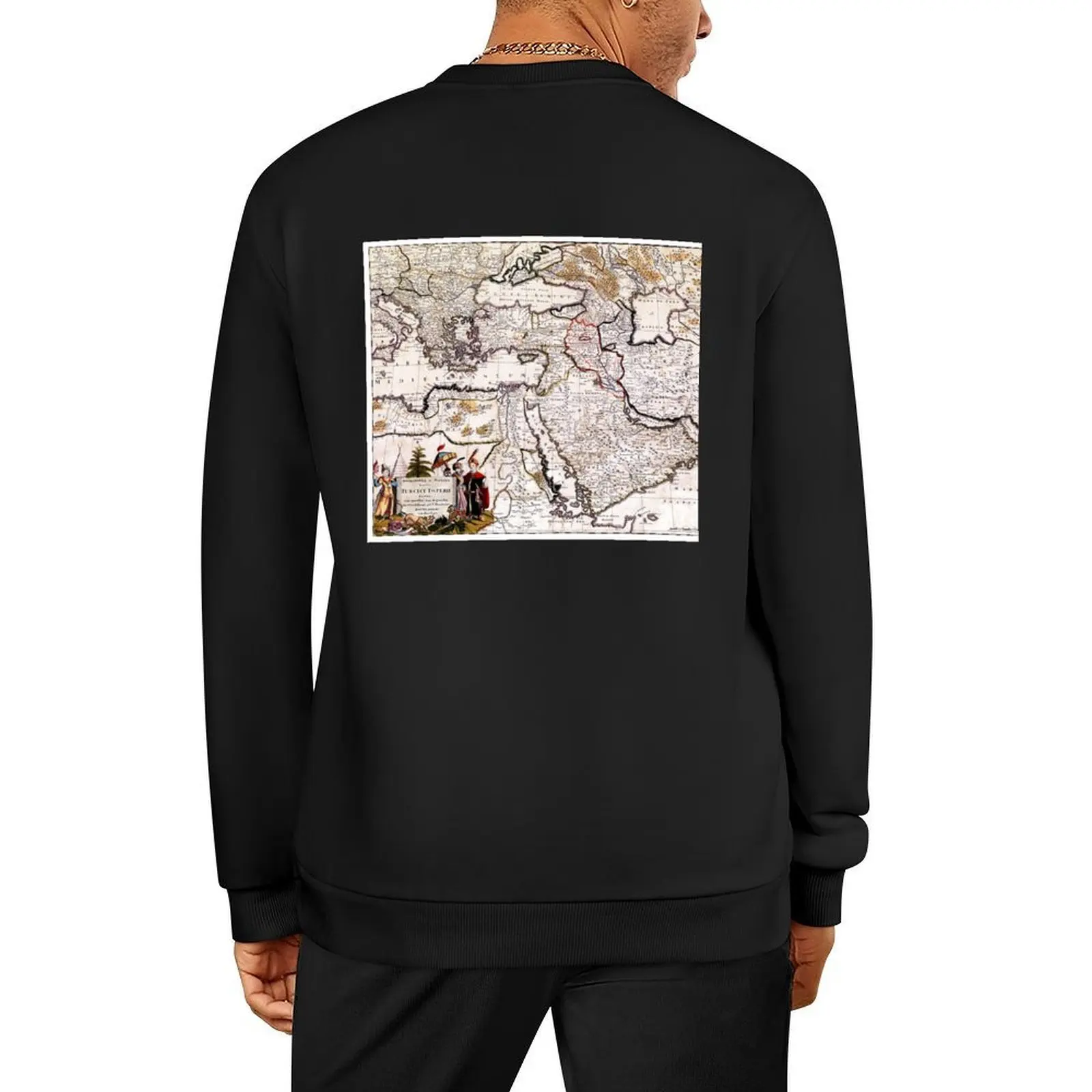 

Map of The Ottoman Empire - 18th century Pullover mens clothing anime clothing japanese style sweatshirt for men