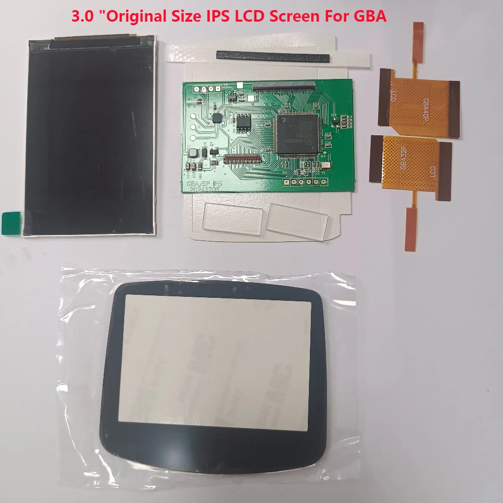 

3.0 "Original Size IPS LCD Screen For GBA Cut-free shell No welding Screen For Gameboy advance GBA Highlight Brightness LCD