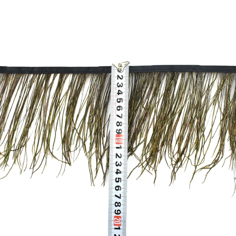 1 Meter natürliche Pfauenfedern auf Klebeband, Quastenfransen, Bänder, Materialien zum Fliegenbinden, Dekoration für Kleidung, Nähzubehör – Detail 5