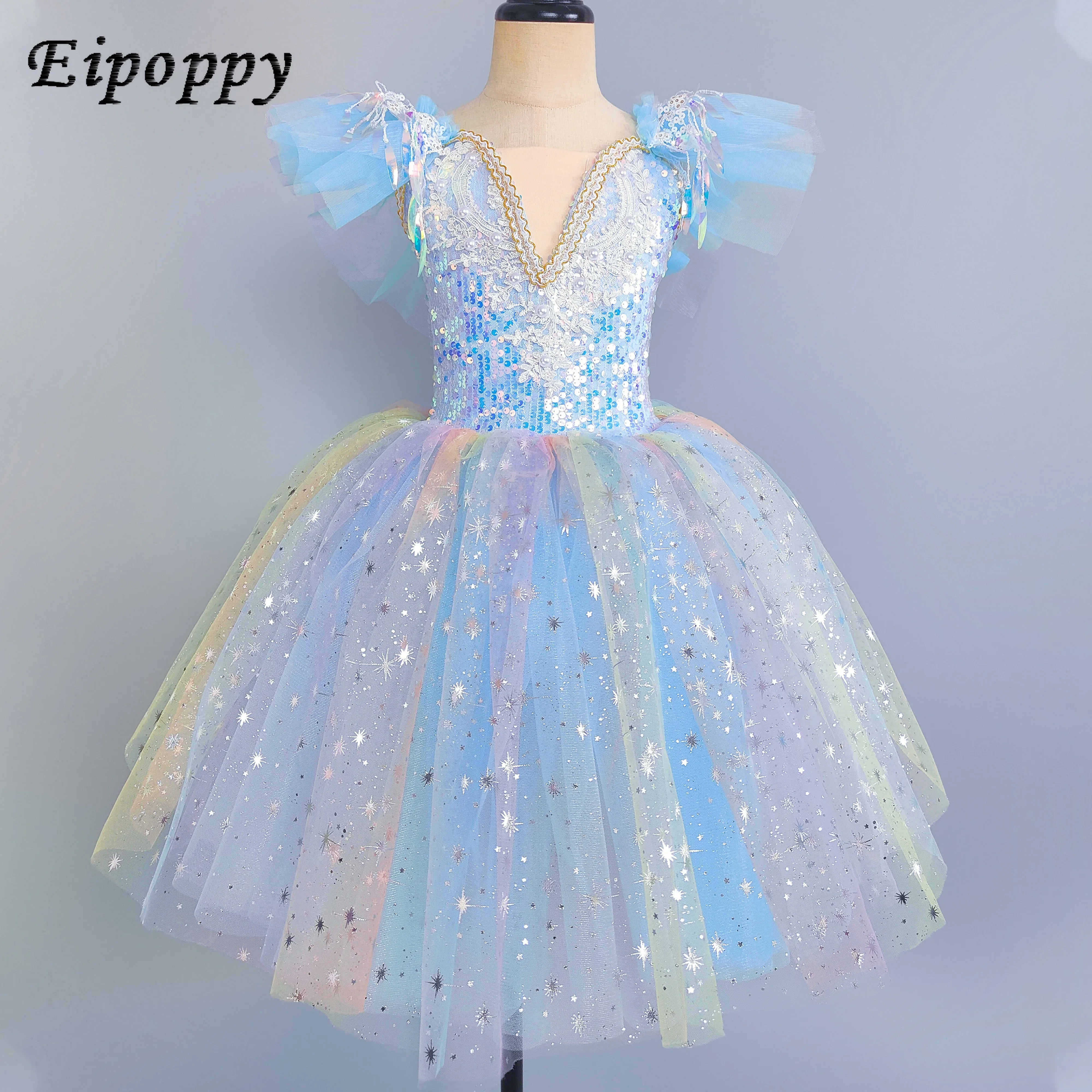 

Ballet Costumes Royal Blue Pettiskirt Children's Competition Professional Dancing Dress