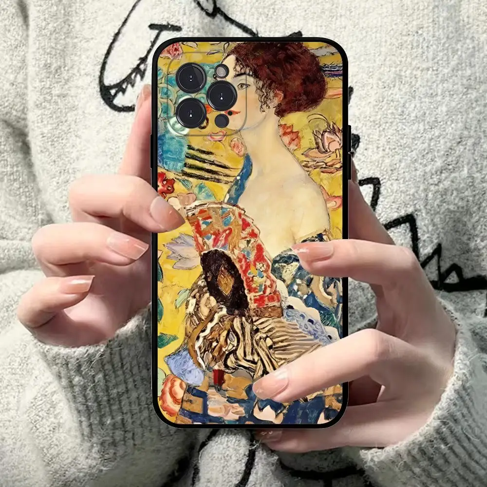 The Kiss Gustav Klimt Painting Phone Case Silicone Soft for iphone 15 14 13 12 11 Pro Mini XS MAX 8 7 6 Plus X XS XR Cover