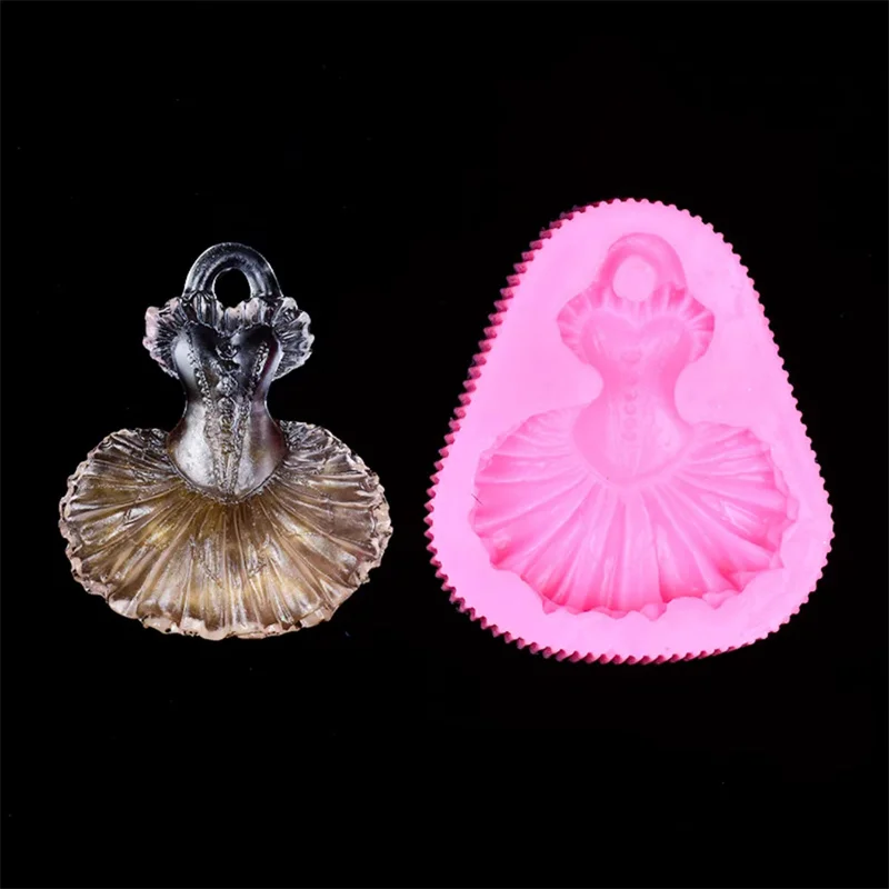 Girl\'s Ballet Dancing Skirt Fondant Silicone Mold Sugar Craft Gumpaste Chocolate Mould Cupcake Baking Decorating Cake Tools