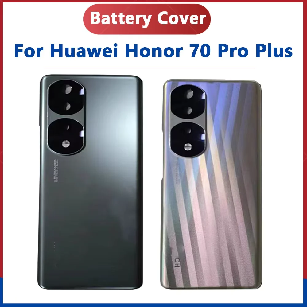 New Back Cover For Huawei Honor 70 Pro Plus Battery Cover Rear Housing Door Panel Case With Camera Lens Replacement Adhesive