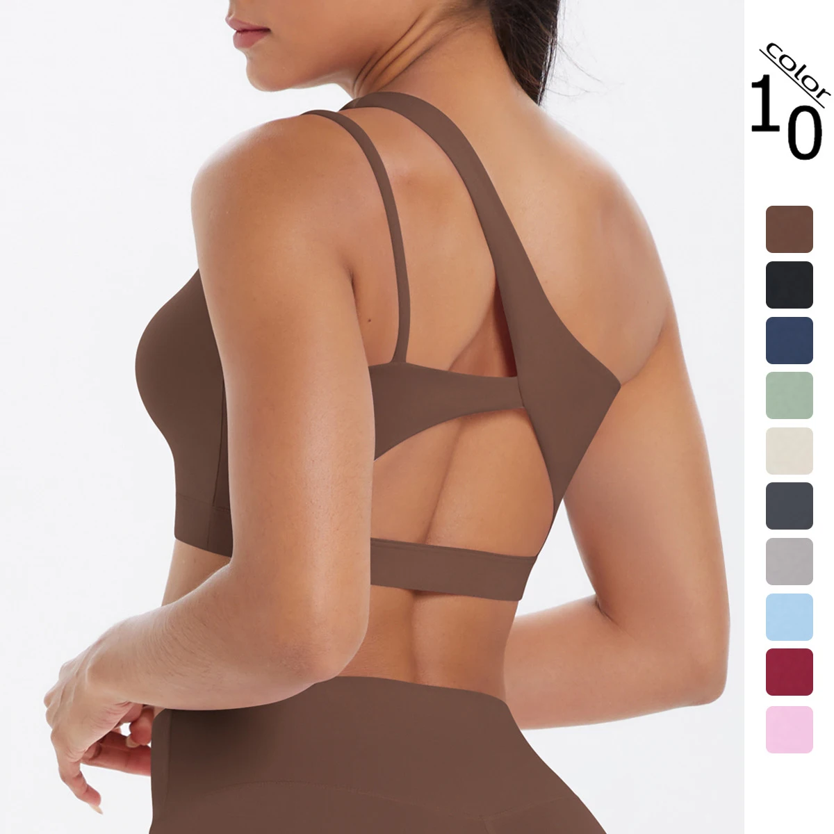 New Corsets Top Yoga Bra Summer Breathable Yoga Underwear with Chest Pad Beautiful Back Single Shoulder Vest Running Workout Top