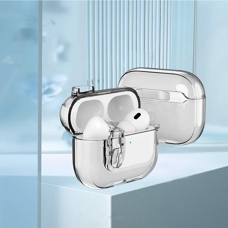 Custodia per auricolare Bluetooth senza fili in cristallo trasparente per Airpods Pro 2 Custodia per scatola di blocco interruttore trasparente in TPU per Airpods 1 2 3 2021
