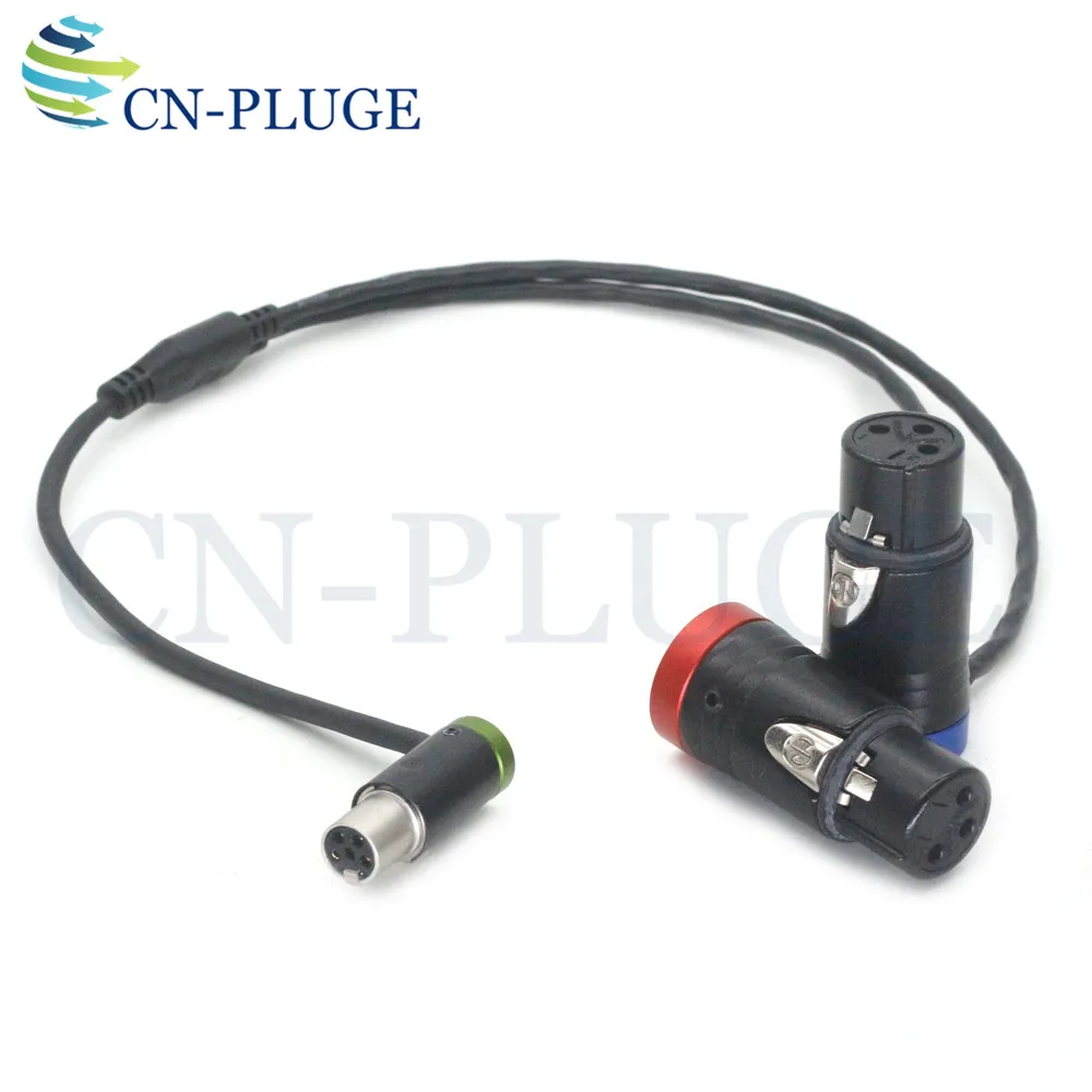 Low Profile TA5F  Female to Two Low Profile XLR NEUTRIK XLR Female 3 Pin Connectors for Zaxcom qrx200 Audio Cable,