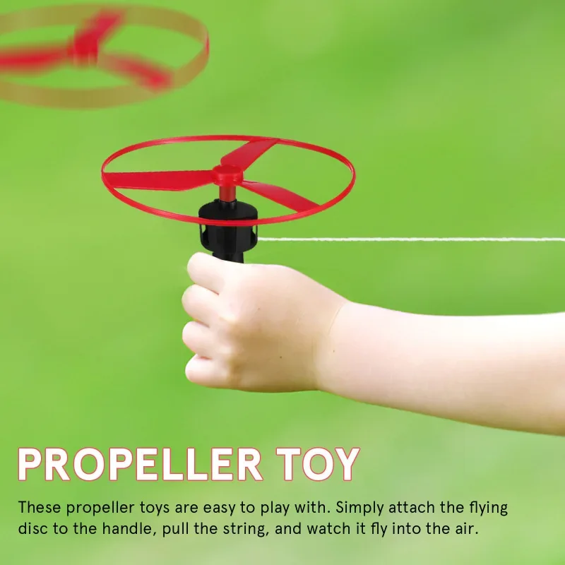 Funny Plastic Pull Line UFO Flying Saucer Outdoor Toy for Children Birthday Party Favors Kindergarten Rewards Pinata Filler