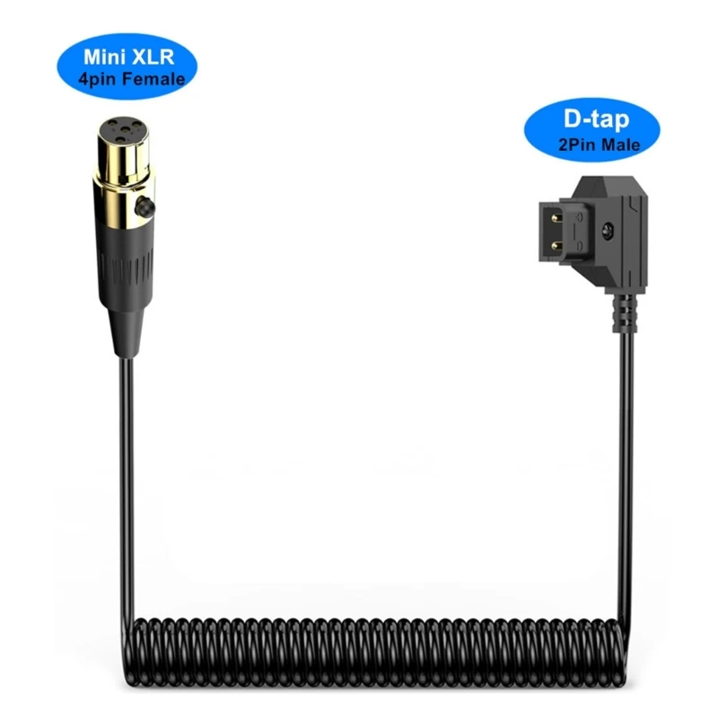 Tính linh hoạt D Tap To Mini XLR4Pin Dây nguồn nữ Tương thích cho máy ảnh chuyên nghiệp Truyền tải điện đáng tin cậy
