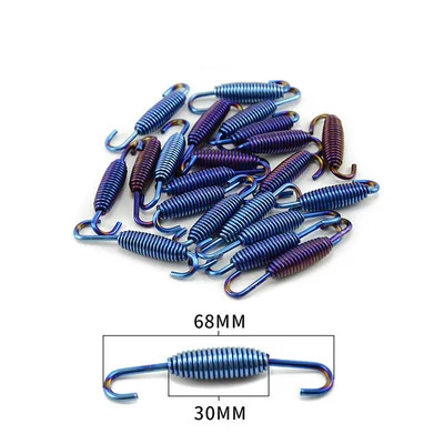 2PC Universal Motorrad Auspuff Frühling Haken Edelstahl Auspuff Vorne Mitte Link Rohr Drehbare Metall Federn