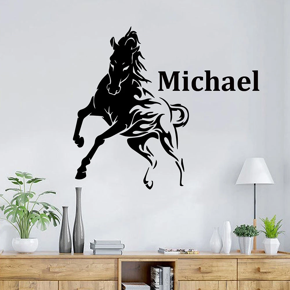 1PC Creative Horse Personalized Text Wall Sticker Home Decor Decoration For party decoration Vinyl Art Decal