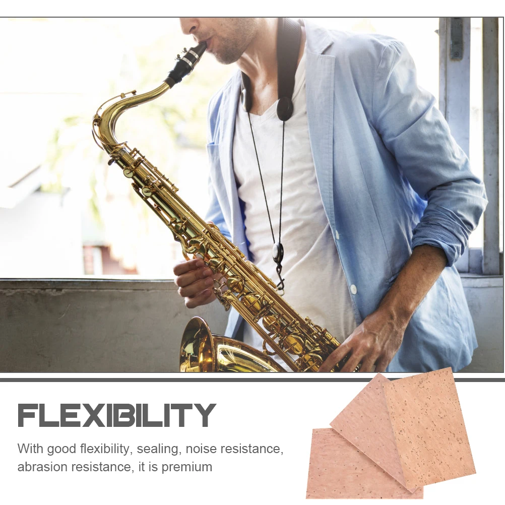 

3Pcs Universal Sax Neck Cork Sheet Durable Flexible Saxophone Neck Joint Cork Replacement Saxophone Accessories
