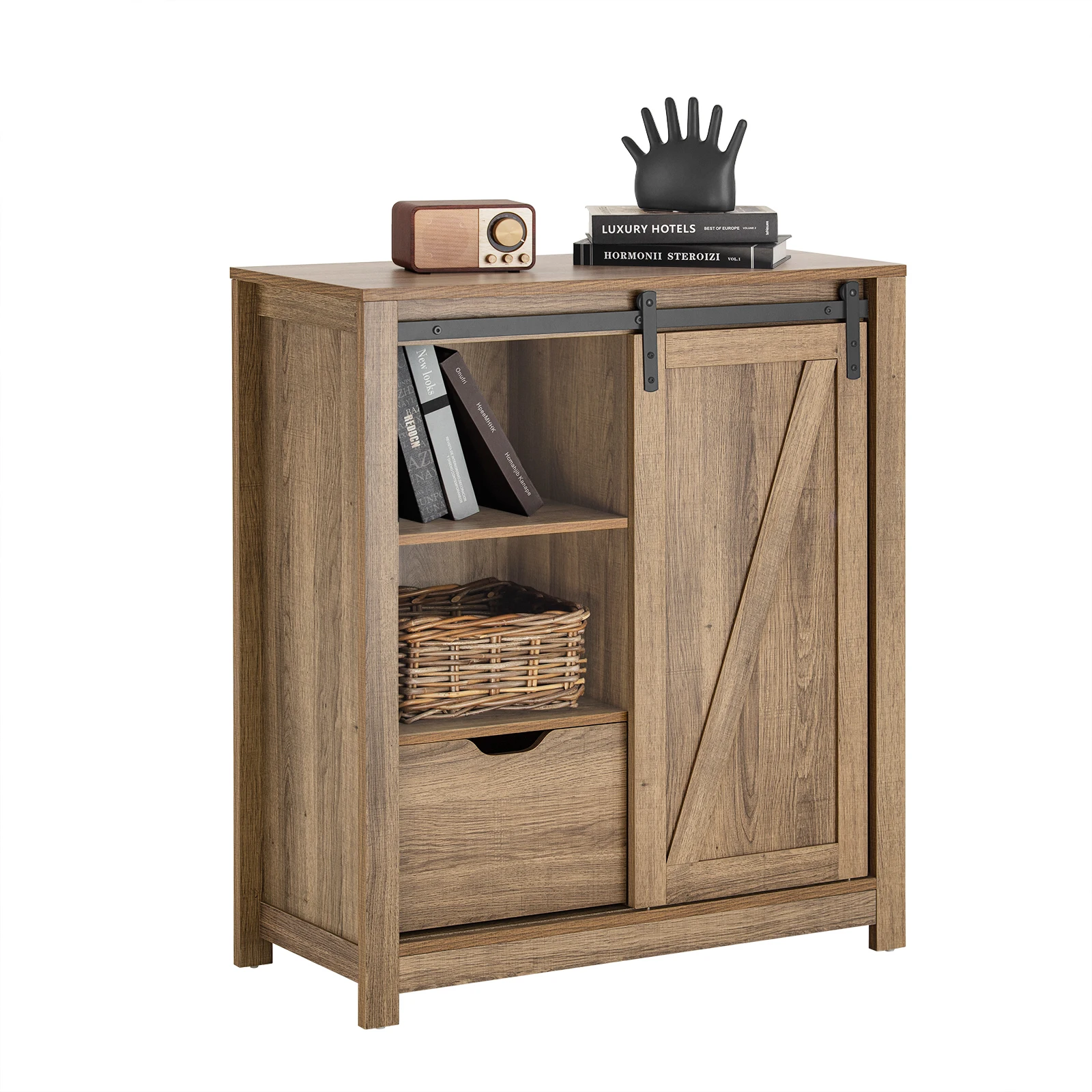 SoBuy FSB59 Aparador con puerta corredera, armario para zapatos, armario estrecho, armario de cocina, pasillo, armario de almacenamiento, BHT aprox. 80x91x35