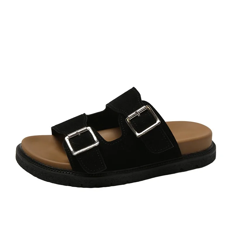 

Women's Summer Fashion Wear Soft Bottom Sandals 2024 New Double-breasted Net Red Beach Slippers