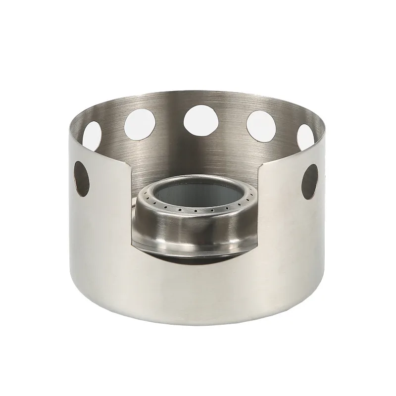 Outdoor Windproof Alcohol Stove Portable Stainless Steel Round Windproof Stove Solid Liquid Alcohol Burner Small Fire Boiler