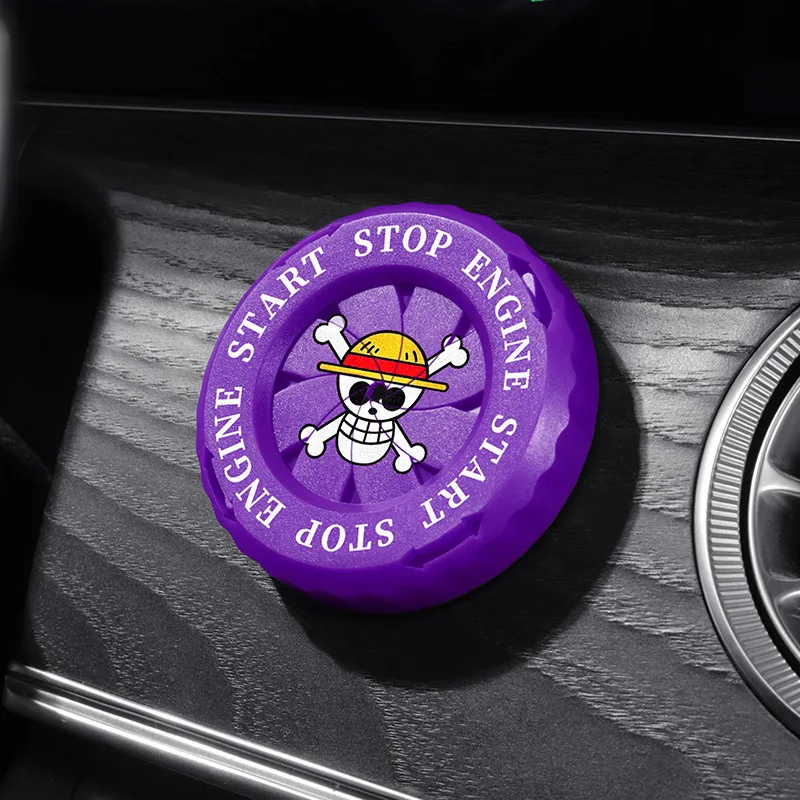 One Piece Car Start Button Decoration Ignition Switch Knob Protective Cover Decorative Circle Car Interior Anime Festival Gift