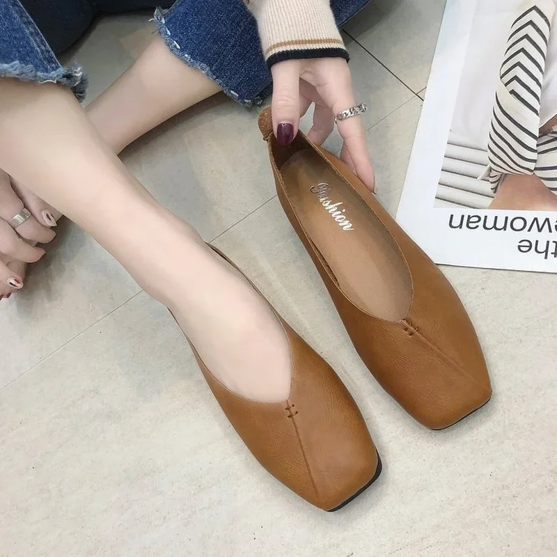 2024 Spring and Autumn New Flat Shoes Woman\'s Shallow Mouth Soft Bottom Beans Shoes Women\'s Fashion Casual Woman Shoe Wholesale