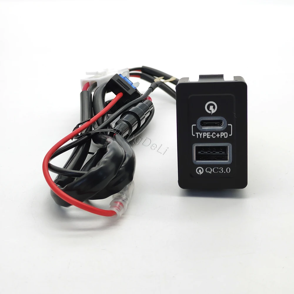1 قطعة 12 فولت/24 فولت صالح لسوزوكي SX4 سويفت فيتارا جديد ألتو سياز سبلاش سيليريو سيارة شاحن مزدوج TYPE-C PD QC3.0 USB واجهة المقبس