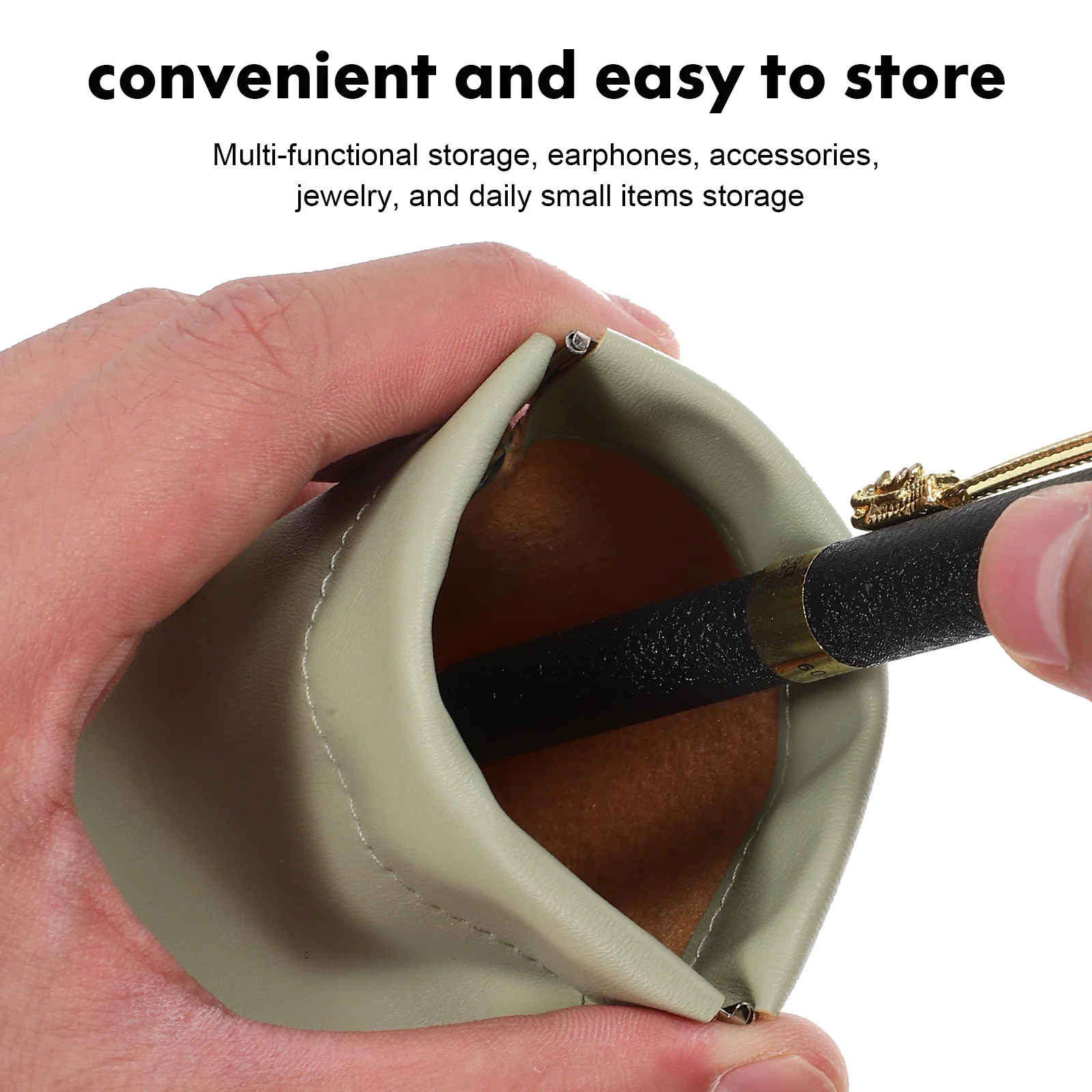 10 szt. Przenośna Torba do Przechowywania Mały Organizer na Kosmetyki Materiał PU Saszetka Podróżna na Kosmetyki Biżuterię Słuchawki Codzienne Użytkowanie Prezent dla Kobiet
