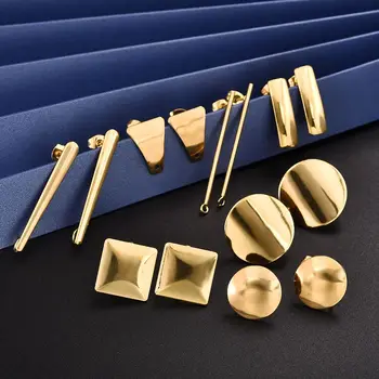 10 stuks roestvrijstalen oorbellen geometrische veelhoekige oorbel stud oorbel berichten connector voor DIY oorbel sieraden maken benodigdheden