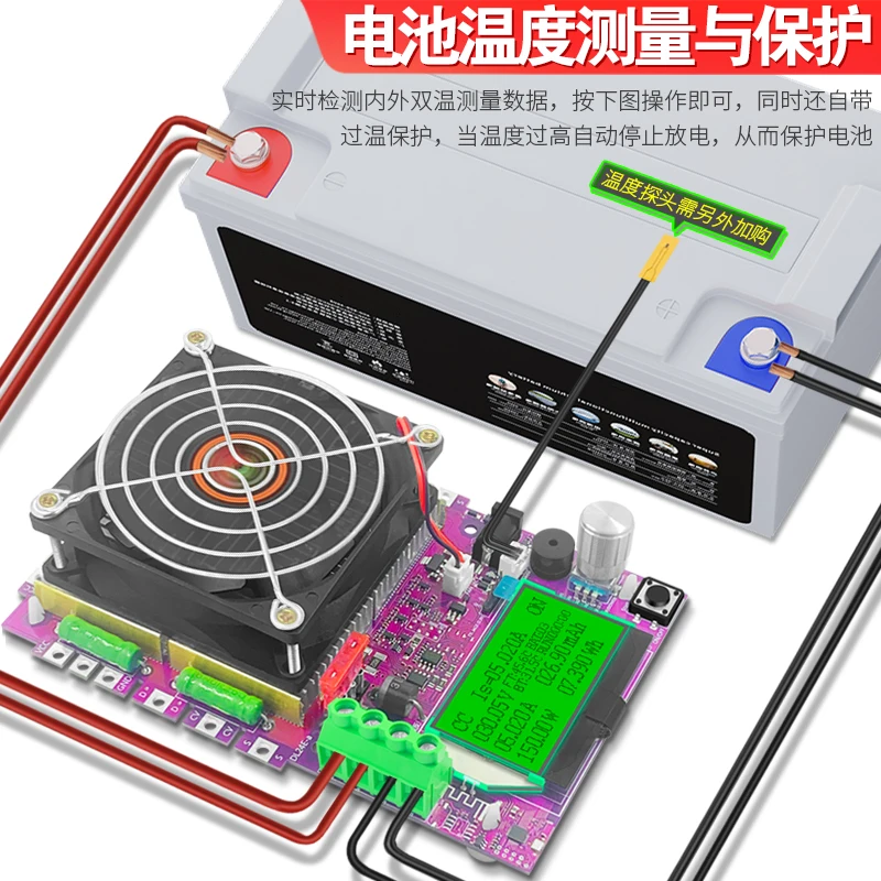 USB Adjustable Constant Current Electronic Load 18650 Battery Group Aged Discharge Capacity Tester 25A Current