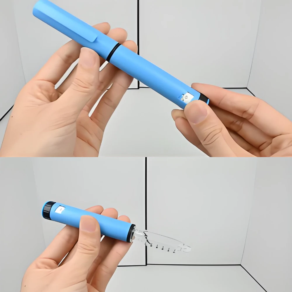 1set 60U Reusable Injection Pen 10pcs bottles 10pcs tips Plastic Peptide Pens Magic Pens for 3ml Cartridge With Protable Case view 5