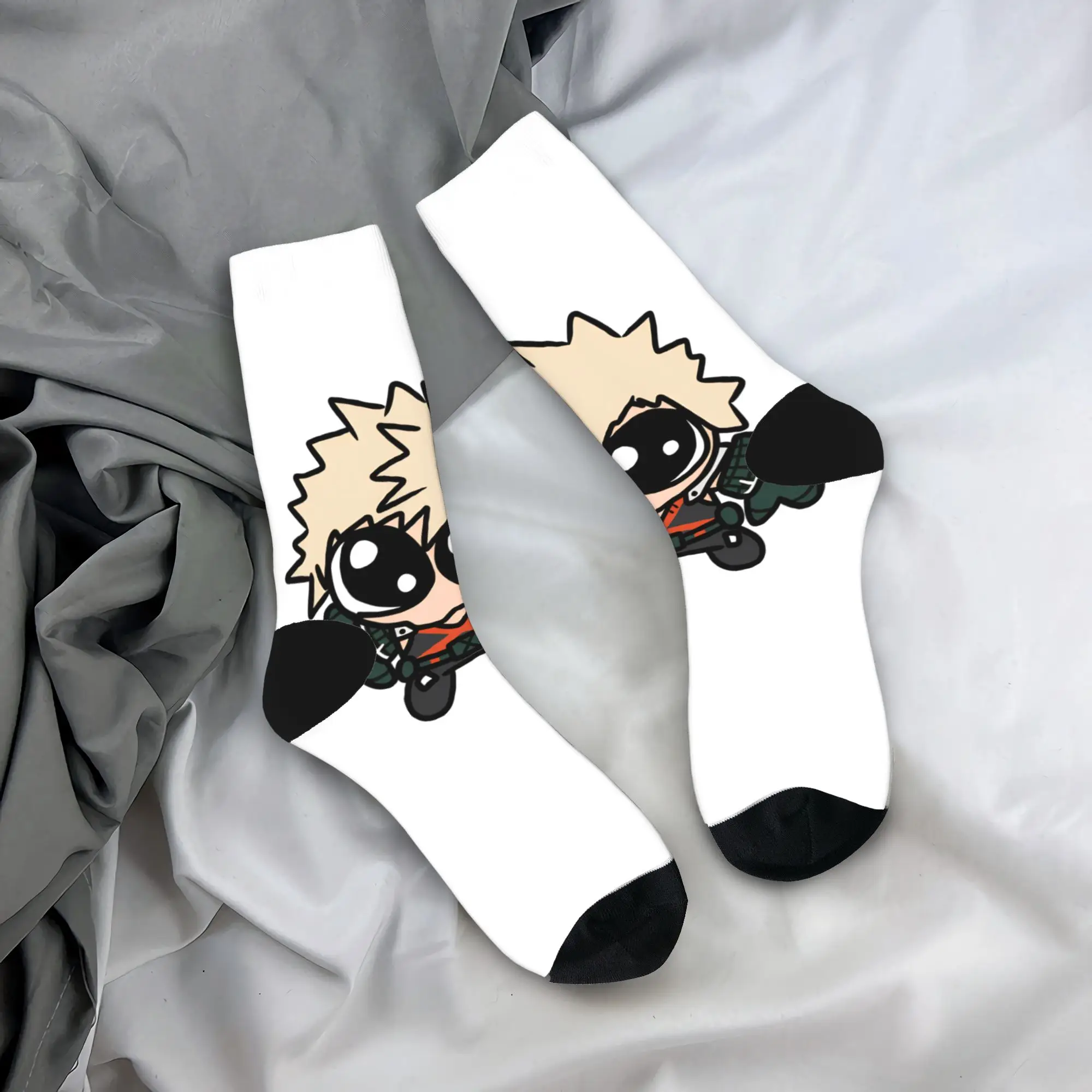 

Аниме K-Katsuki B-Bakugo, чулки, носки для пар, средние мягкие винтажные носки, осенние противоскользящие носки для спорта на открытом воздухе с принтом, подарок