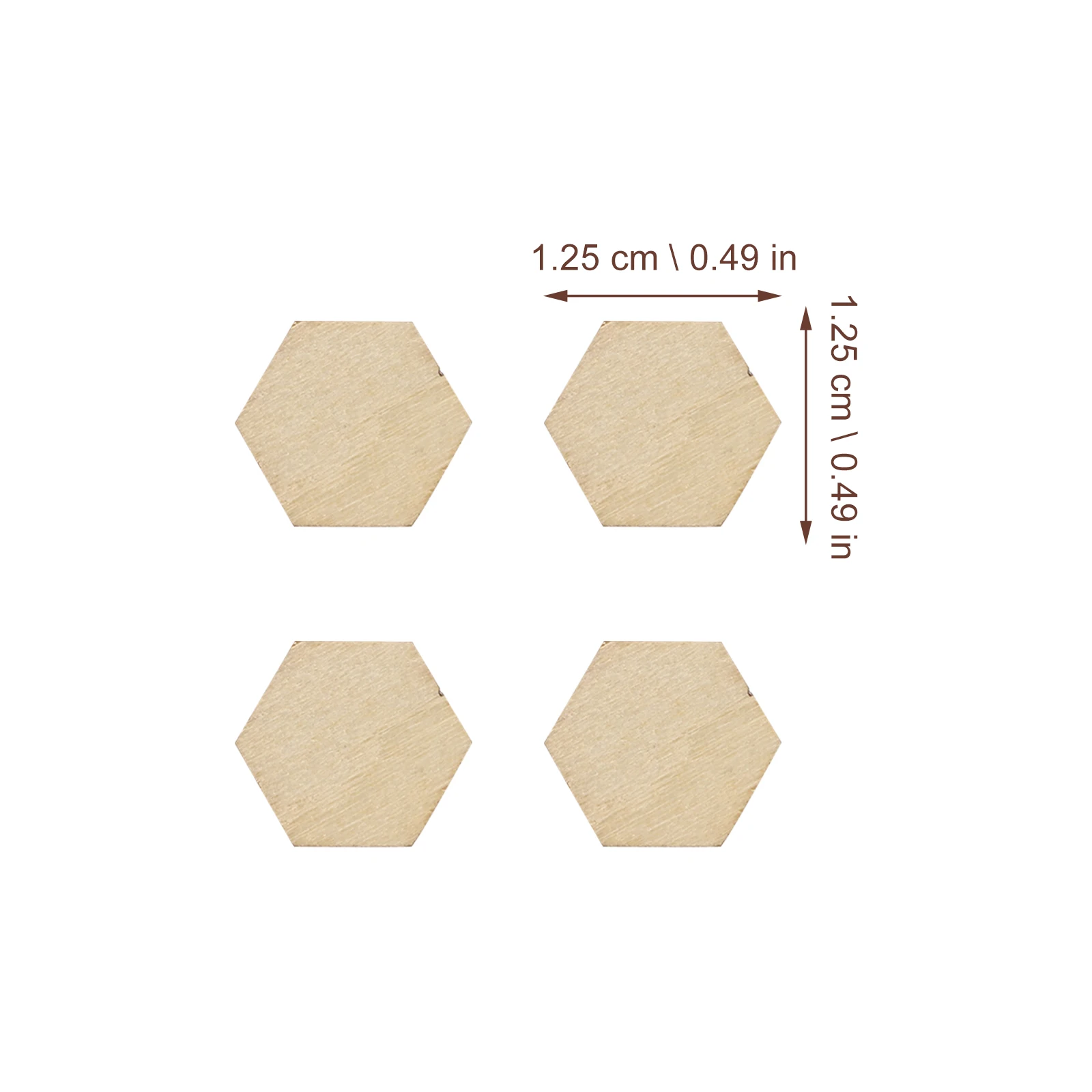 

200Pcs 12.5mm Beech Wooden Hexagon Decorations Smooth Finish Wood Pieces for DIY Crafts Christmas Wedding Party