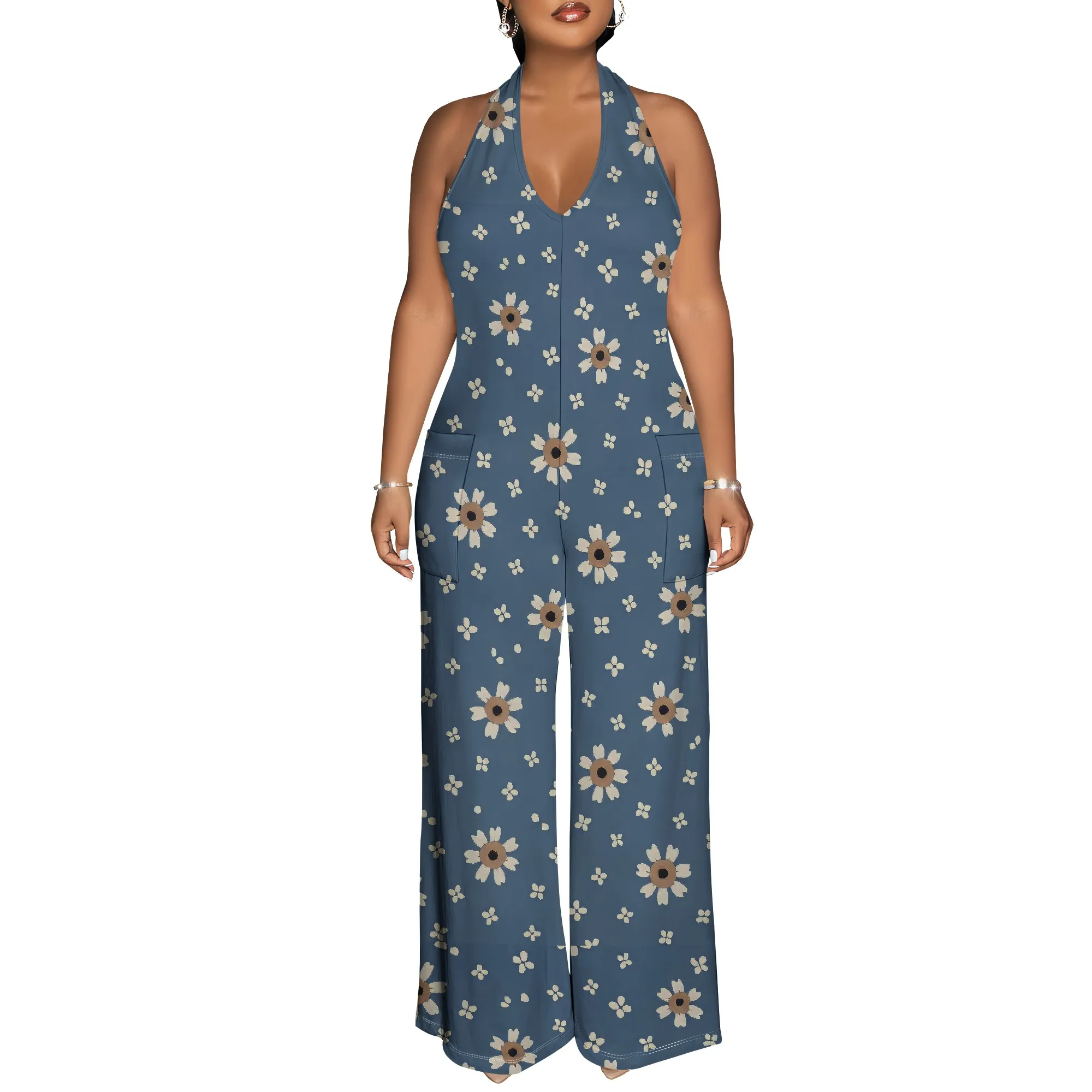 

Jumpsuits for Juniors Summer Fall Sleeveless Vneck Modest Wrap Criss Cross Jumpsuits Coats One Piece Women