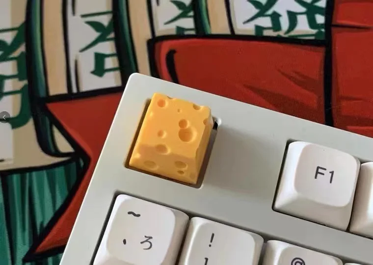 1 Keys Cheese Keycaps Hand Resin Personalized R4 ESC keycaps For MX Switch Mechanical Keyboard