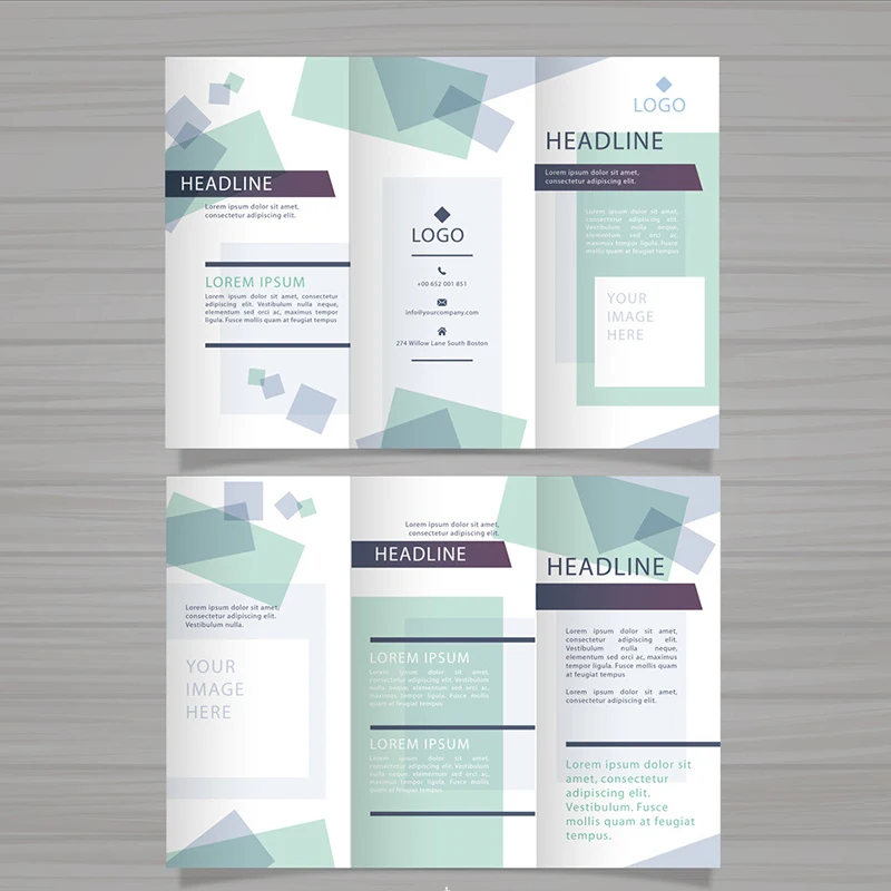 Custom Flyer Booklet Brochure Print Any Size Design Full Color Coated Paper Leaflet Double Free Sample Tri-Fold Special Folder