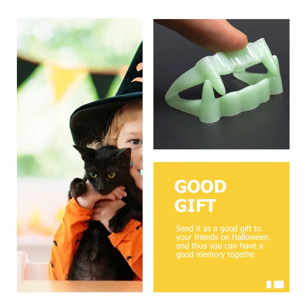 25 stuks fluorescerende kunstgebit tanden halloween rekwisieten glow in dark veilig materiaal vampier kostuum cosplay podiumdecoraties