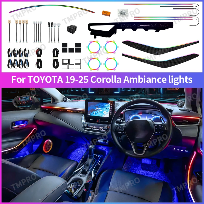 

Applicable for 2019-2023 Toyota Corolla Left or right-hand Car Ambient Lights Automotive Interior Decoration64 Colors LED