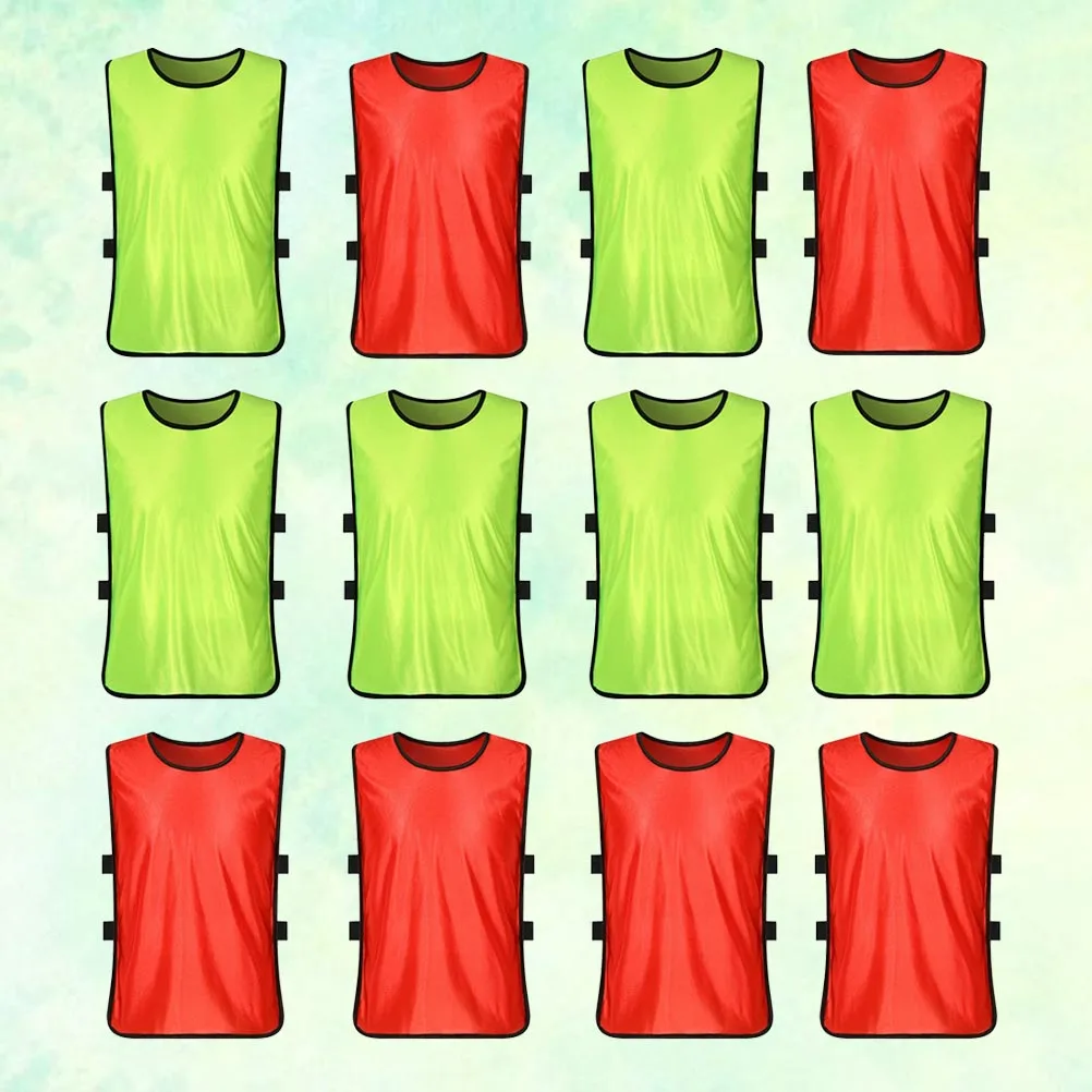 

12pcs Training Vest for Kids Summer Lightweight Polyester Vest Children Sleeveless Shirt Quick Dry Sports Use Basketball
