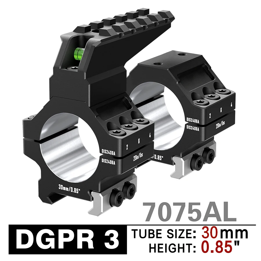 

DISCOVERYOPT 7075 Aluminum Heavy Duty Scope Rings – 34mm Tube | Precision-Lapped with Bubble Level & Top Picatinny Rail