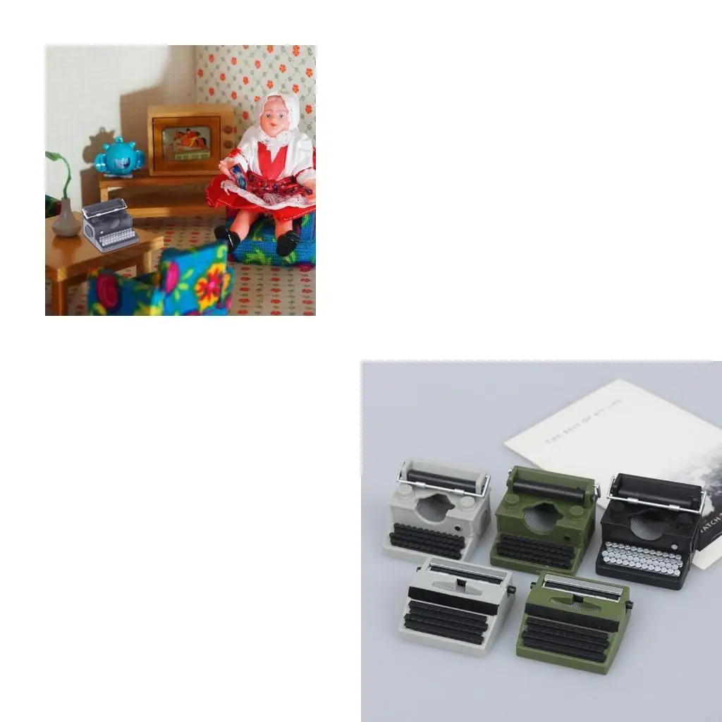 

Retro Typewriter Miniature Miniature Dollhouses Furniture Decoration Accessories