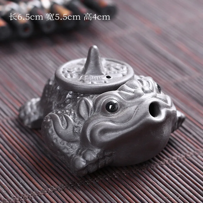 New Creative Tea Pet Ornaments Zisha Tea Pet Golden Toad Tea Set Accessories Tea Art Small Monk Figure Ornaments Decor