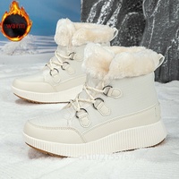 Women High Top Snow Boot Keep Warm Winter Platform Cotton Shoe Outdoor Anti Slip Snow Boot Thickened Fleece Lined Cold Resistant