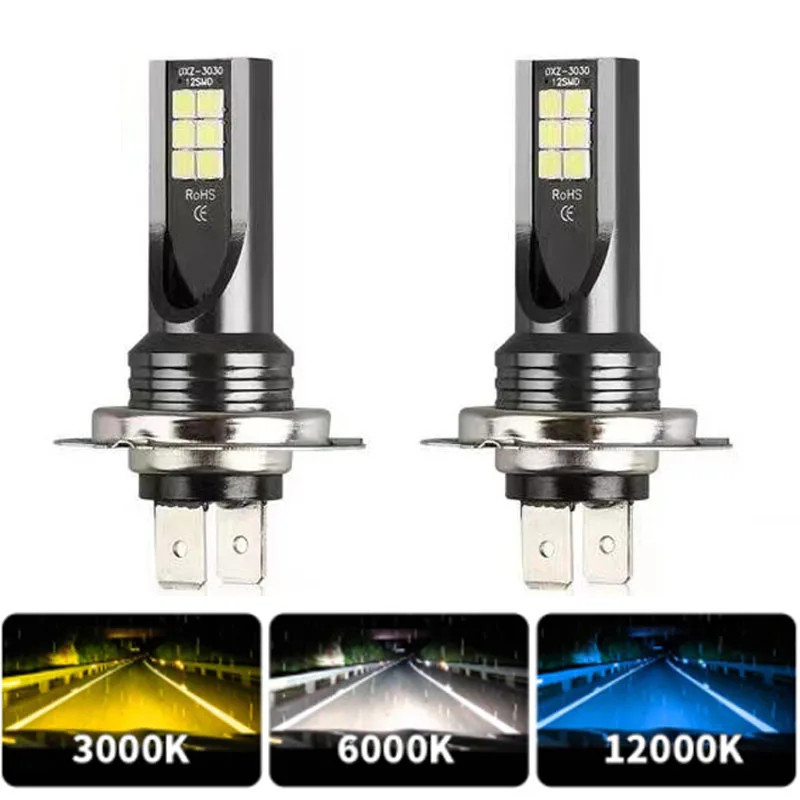 2Pcs LED H4 H7 Car Headlight Super Bright H16JP H8 H9 H11 9005 HB3 9006 HB4 Car Fog Light Driving Running Light 12000LM 12V 24V