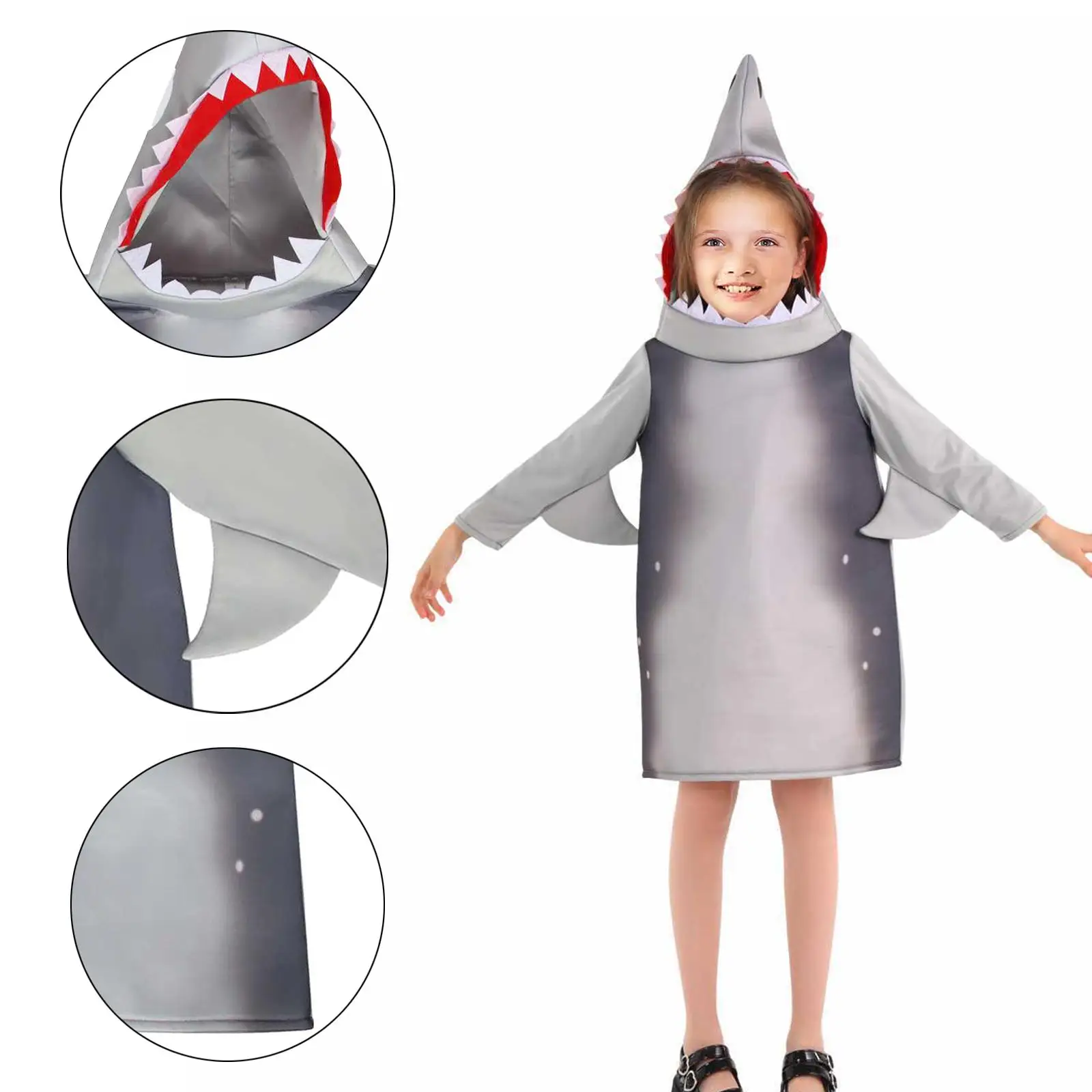 

Children Shark Costume Comfortable Halloween Shark Outfit for Holiday Carnival