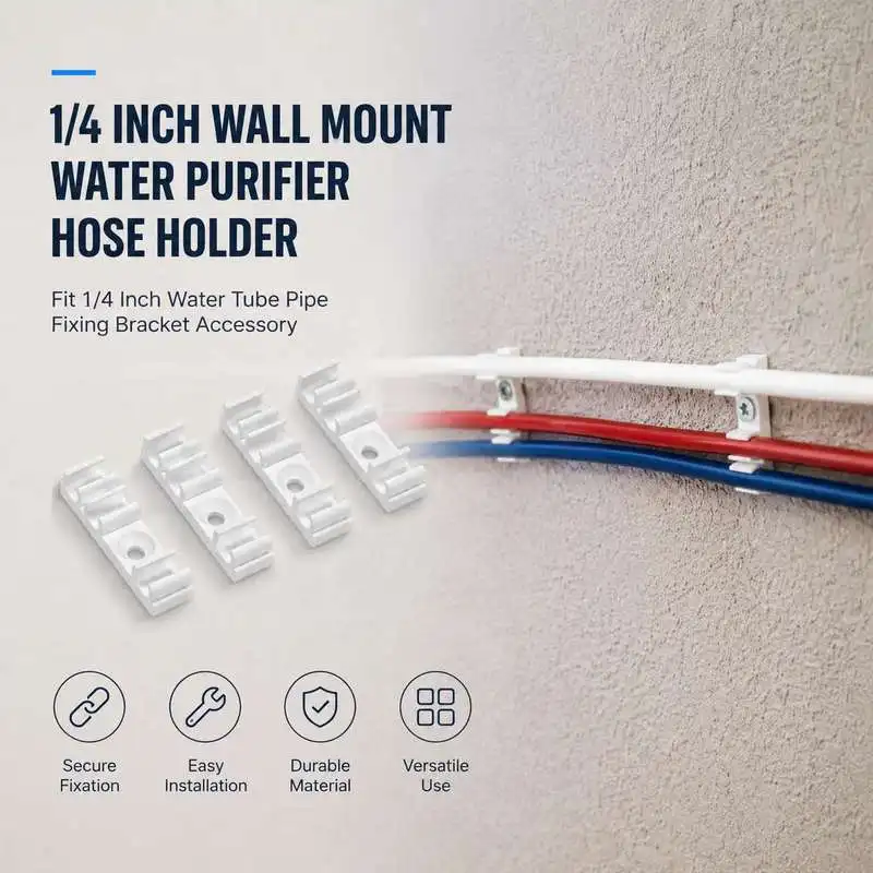 1/4 Inch Wall Mount Water Purifier Hose Holder Fit 1 4 Inch Water Tube Pipe Fixing Bracket Accessory