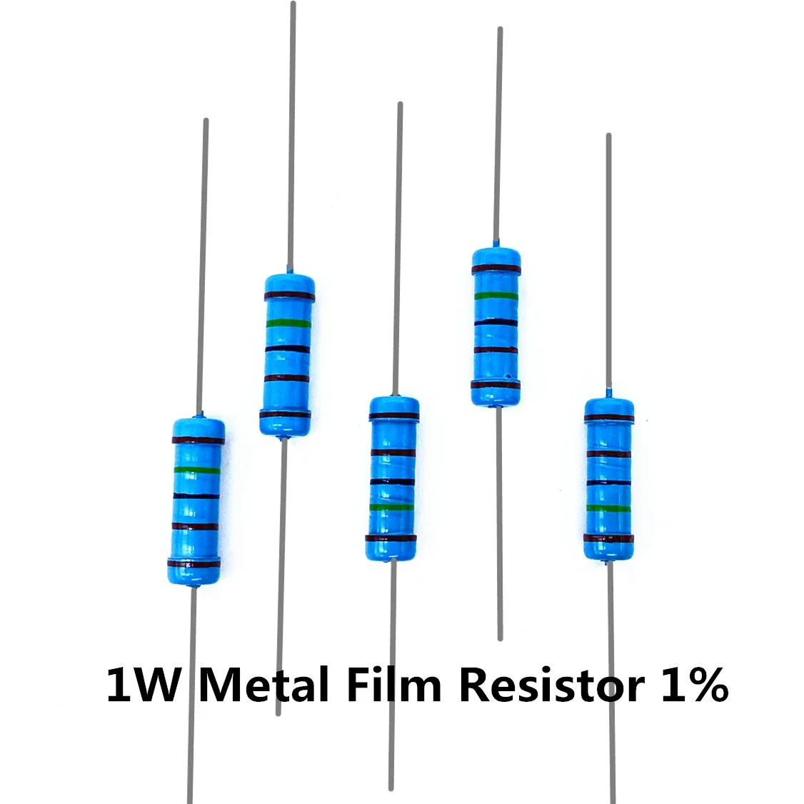 20PCS 1W Metal Film Resistor 1% Five-color Ring Power Resistor 0.1~1M 2 4.7 10R 47 100 220 360 470 1K 2.2K 10K 22K 4.7K 100K Ohm