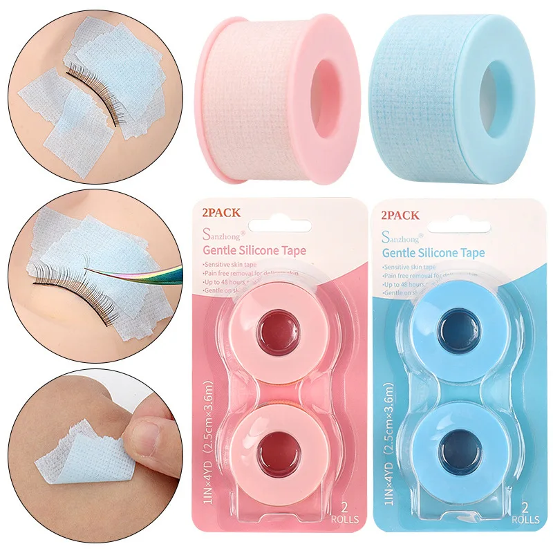 5 Rollen Micropore Lash Tape Wimpernverlängerungs-Zubehör Atmungsaktives, leicht reißbares Wimpernverlängerungsband Wimpern-Make-up-Tool