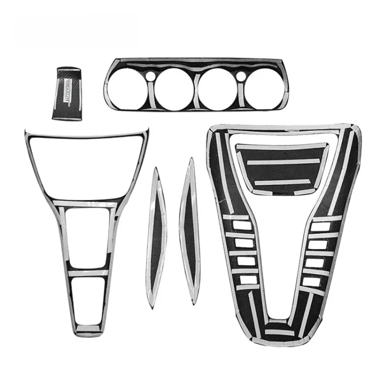 SUNMAX for GT Interior 7pcs Carbon Fiber Dashboard Center Console Panel Cove Trim C190 R190 GTS GTR 2019-2023