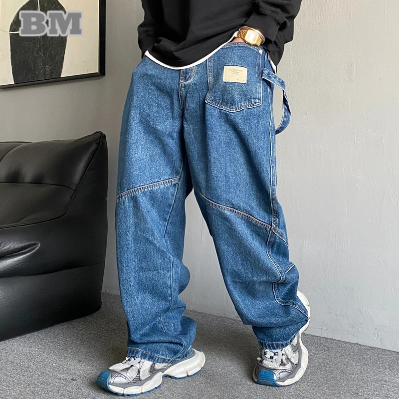 

American Streetwear Baggy Jeans For Men Vintage Casual Denim Cargo Pants Korean Fashion Jeans Hip Hop Trendy Trousers Male