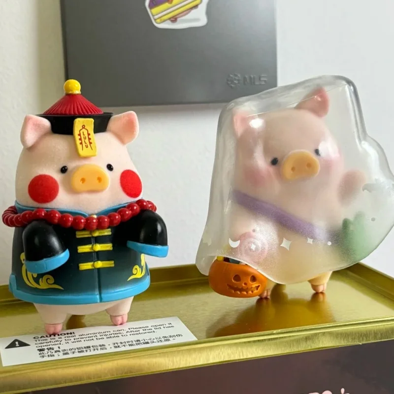 Echte ingeblikte Lulu The Piggy Surprise Can Zombie Series Action Figure Q-versie Lulu Pig Anime Toy Halloween Ghost Model Gift